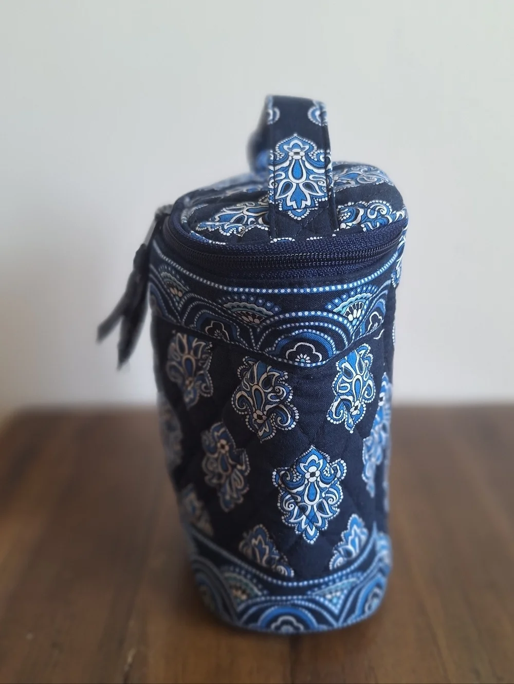 Vera Bradley Navy Blue Quilted Cosmetic Train Case